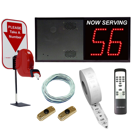 2 Digit Take A Number VoiceBox System with Counter Top Stand