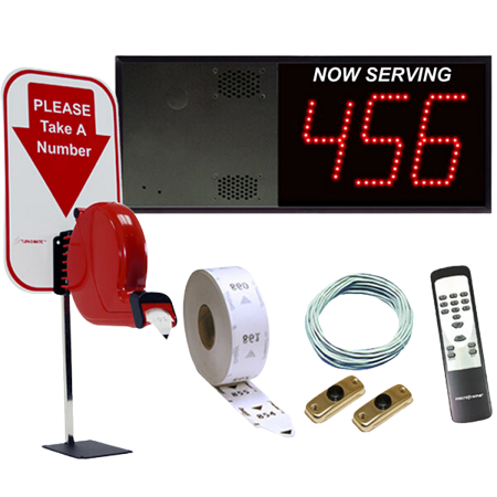 3 Digit Take A Number VoiceBox System & Counter Top Ticket Dispenser