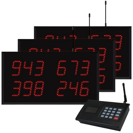 Multi-Number (4 by 3-Digit) MultiPage Triple Display Visual-Pager System