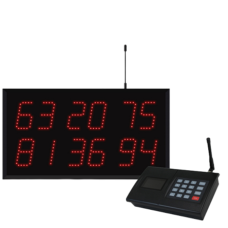 Multi-Number (6 by 2-Digit) Display Visual-Pager System