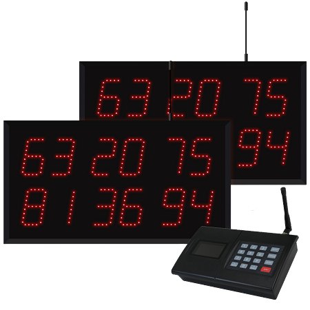 Multi-Number (6 by 2-Digit) Dual Display Visual-Pager System
