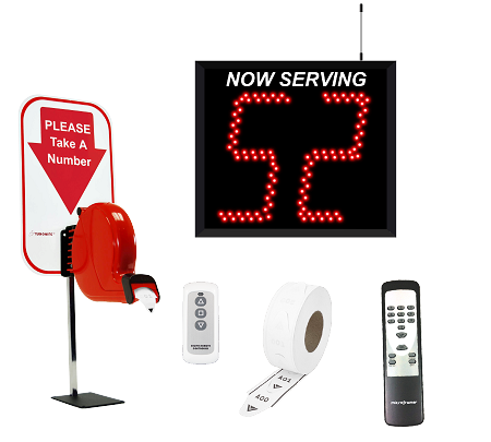 2 Digit Take A Number Wireless Jumbo System with Counter Ticket Dispenser