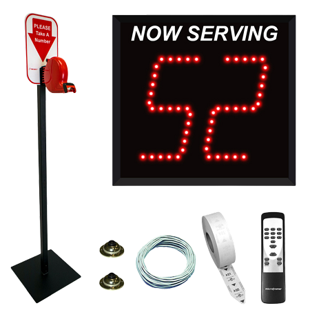 2-Digit Take-A-Number System with Floor Ticket Dispenser