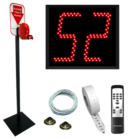 2 Digit Take A Number Jumbo System with Floor Stand Ticket Dispenser