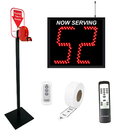2 Digit Take A Number Wireless Jumbo System with Floor Stand