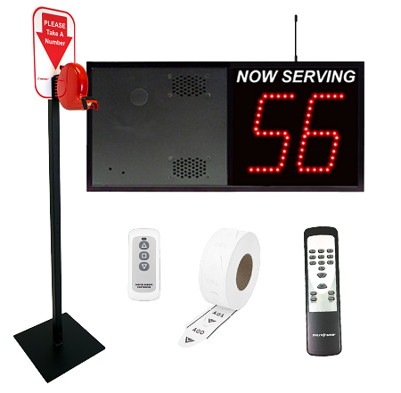 2 Digit Wireless Take A Number VoiceBox System Floor Dispenser