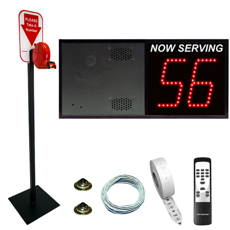 2 Digit Take A Number System with VoiceBox Display & Floor Ticket Dispenser