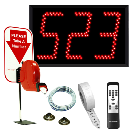 3 Digit Take A Number Jumbo System with Counter Ticket Dispenser