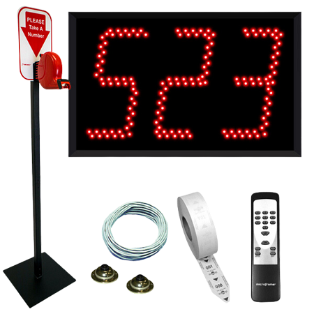3  Digit Take A Number Jumbo System with Floor Stand Ticket Dispenser