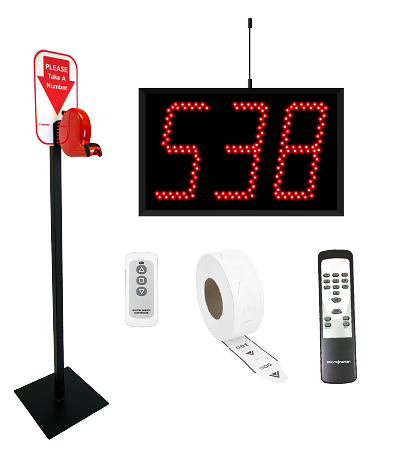3 Digit Take A Number Wireless Jumbo System with Floor Stand