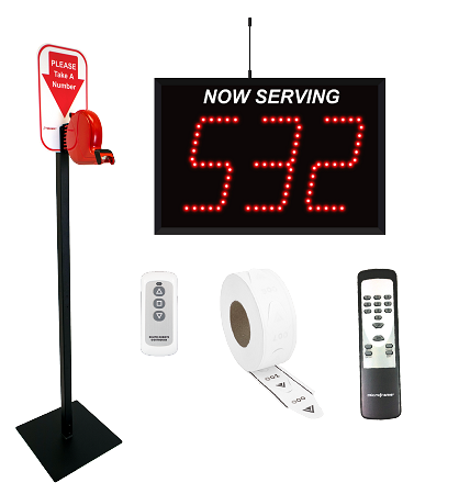 3 Digit Wireless Take A Number System With Floor Stand Ticket Dispenser