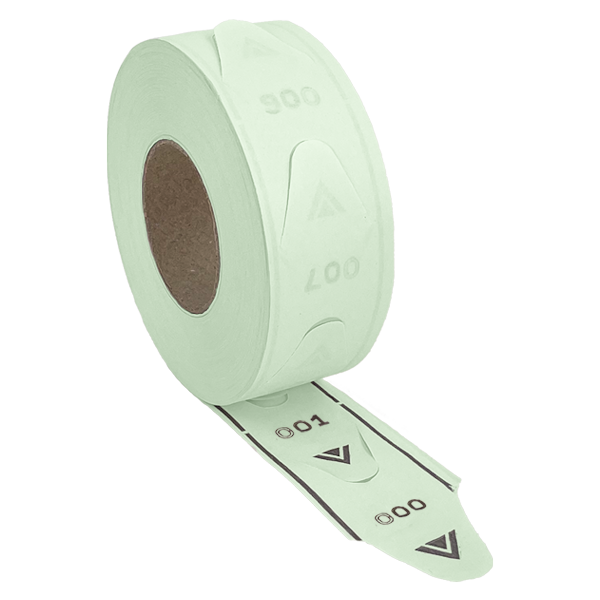 Green 3-Digit Take-A-Number Tickets