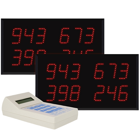 Multi-Number (4 by 3-Digit) Dual Display Visual-Pager® System