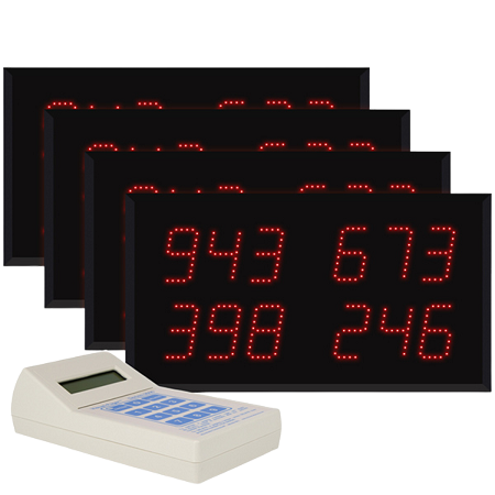 Multi-Number (4 by 3-Digit) Four-Display Visual-Pager® System