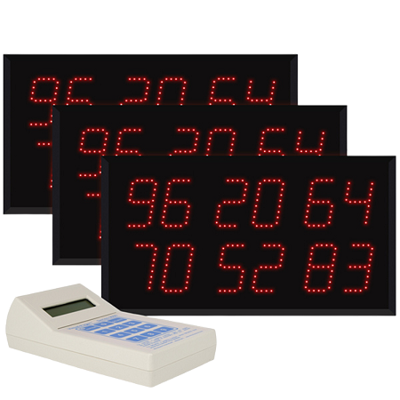 Multi-Number (6 by 2-Digit) Triple Display Visual-Pager® System