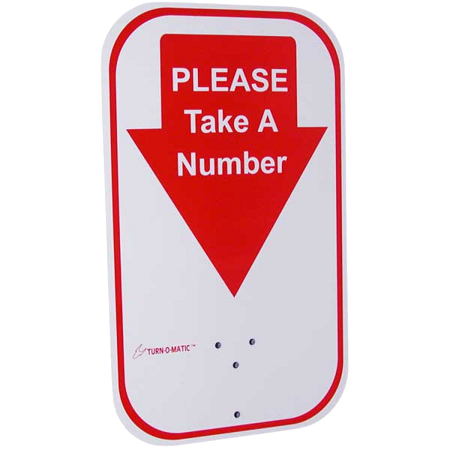 English Take A Number Sign