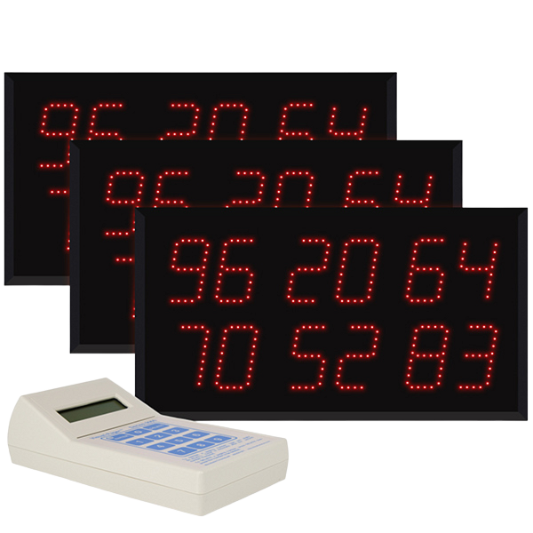 Multi-Number (6 by 2-Digit) Triple Display Visual-Pager® System 