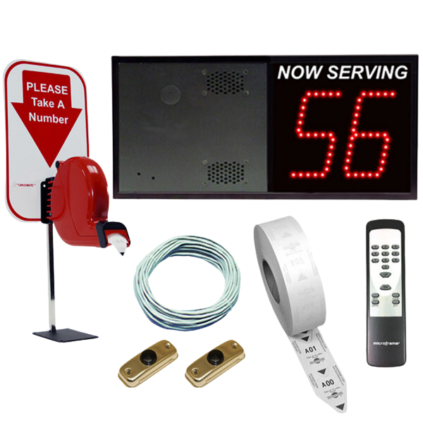 2 Digit Take A Number VoiceBox System with Counter Top Stand 