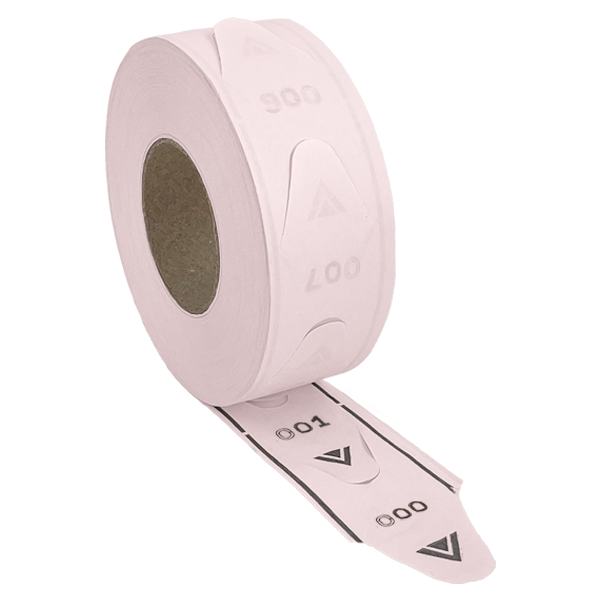 Pink 3-Digit Take-A-Number Tickets 