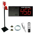 3 Digit Take A Number System with VoiceBox Display & Floor Stand Ticket Dispenser 