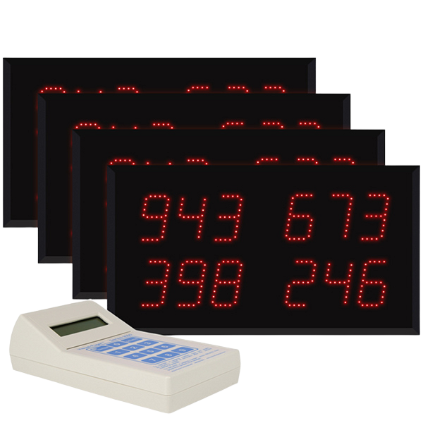 Multi-Number (4 by 3-Digit) Four-Display Visual-Pager® System 