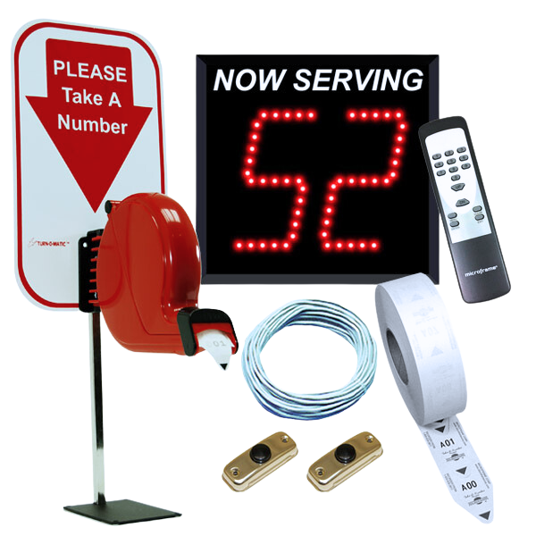 2-Digit Take A Number System with Countertop Stand 