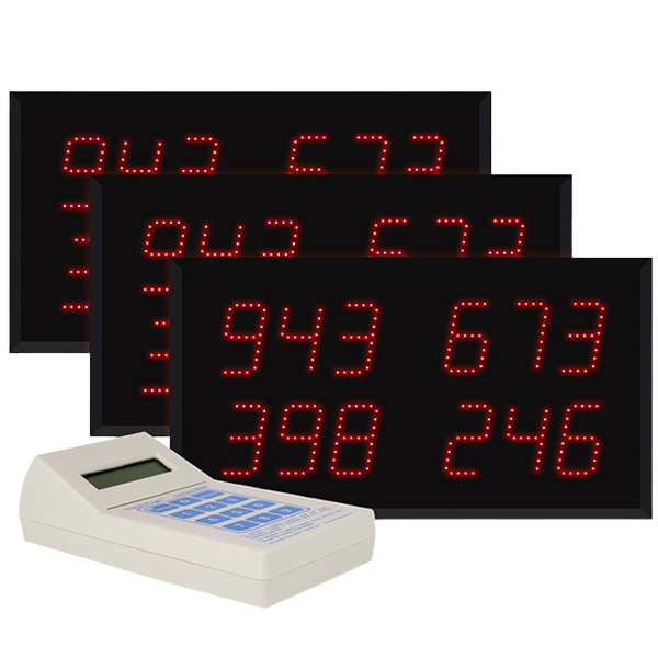 Multi-Number (4 by 3-Digit) Triple Display Visual-Pager® System 