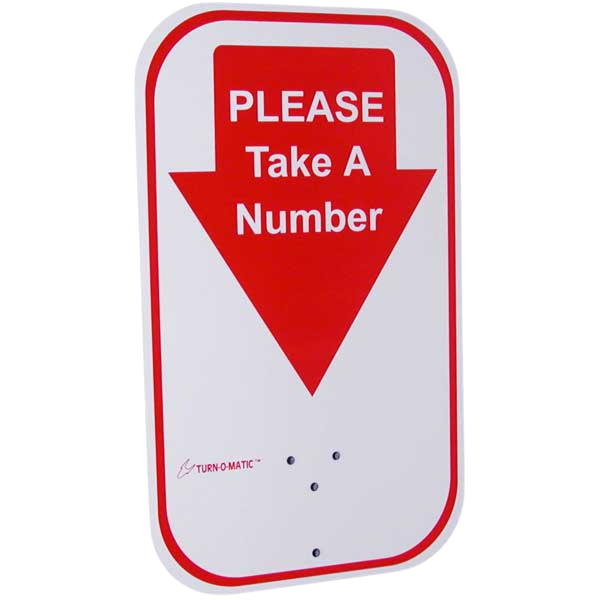 English Take A Number Sign 