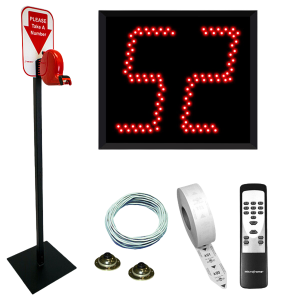 2 Digit Take A Number Jumbo System with Floor Stand Ticket Dispenser 