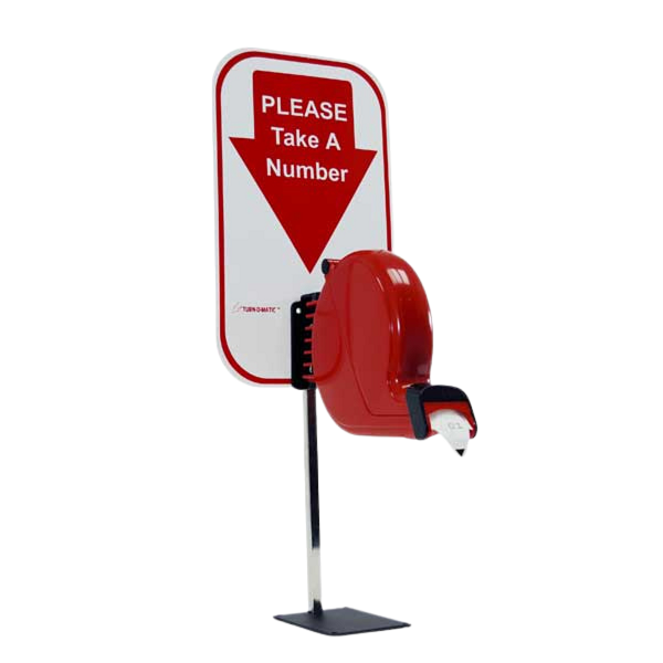 B80 Turn-O-Matic Take A Number Ticket Dispenser Kit - Free Ticket Roll 