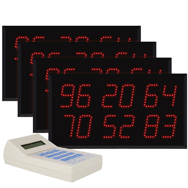 Multi-Number (2 by 6-Digit) Four-Display Visual-Pager® System 
