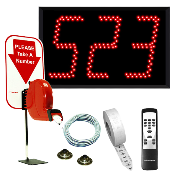 3 Digit Take A Number Jumbo System with Counter Ticket Dispenser 