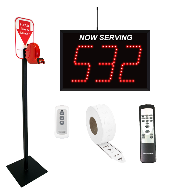 3 Digit Wireless Take A Number System With Floor Stand Ticket Dispenser 