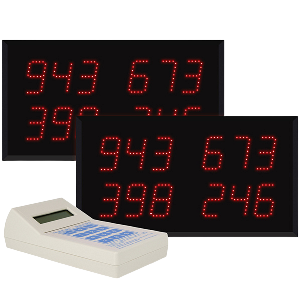 Multi-Number (4 by 3-Digit) Dual Display Visual-Pager® System 