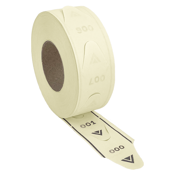 Yellow 3-Digit Take-A-Number Tickets 