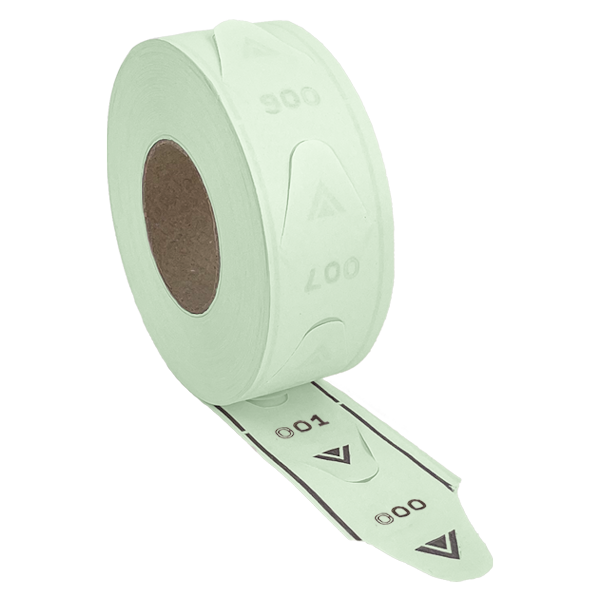 Green 3-Digit Take-A-Number Tickets 