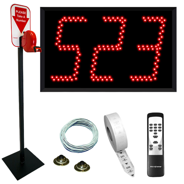 3  Digit Take A Number Jumbo System with Floor Stand Ticket Dispenser 