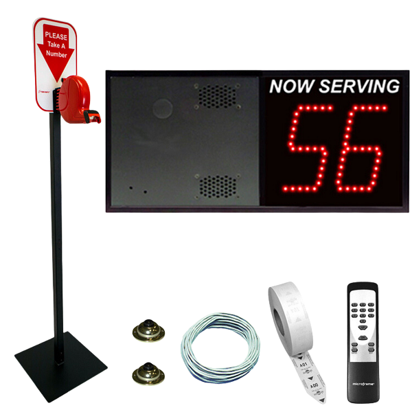 2 Digit Take A Number System with VoiceBox Display & Floor Ticket Dispenser 