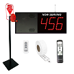 3 Digit Wireless Take A Number VoiceBox System with Floor Stand Ticket Dispenser 