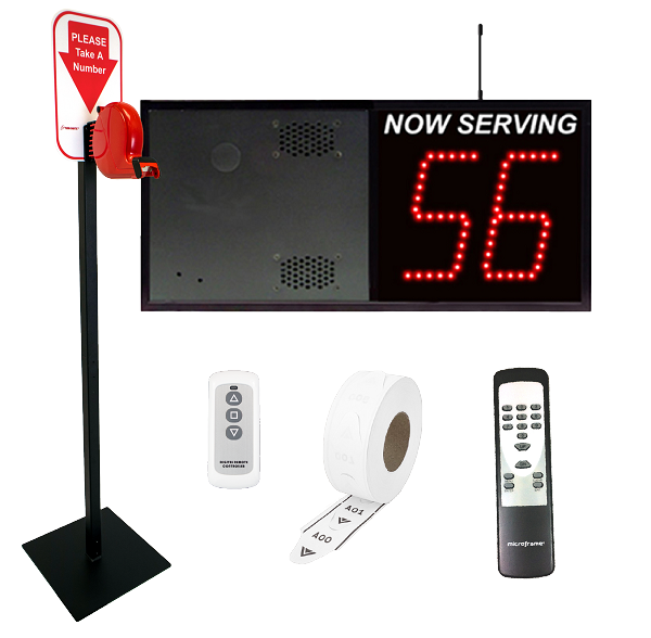 2 Digit Wireless Take A Number VoiceBox System Floor Dispenser 