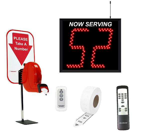 2 Digit Take A Number Wireless Jumbo System with Counter Ticket Dispenser 