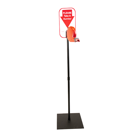 Microframe B80 Turn-O-Matic Take A Number Ticket Dispenser Floor Stand Kit - Free Ticket Roll